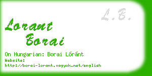 lorant borai business card