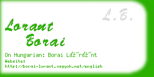 lorant borai business card